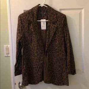 Leopard Blazer Lightweight Canvas Blazer
